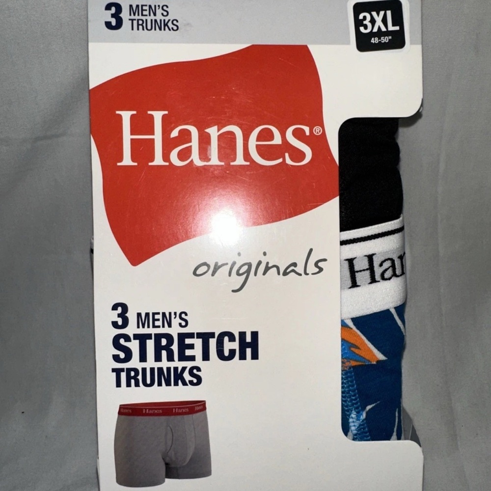 Hanes Originals Men's Moisture-Wicking Cotton Trunks (3 Pack) 3XL (48-50)